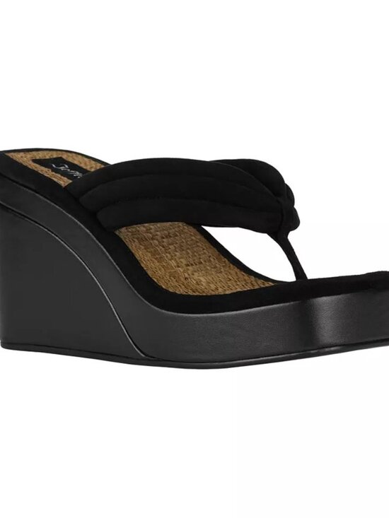 Jeffrey Campbell Shoes - Jeffrey Campbell Women's Drama Queen Platform Sandals Black Suede Canvas Combo
